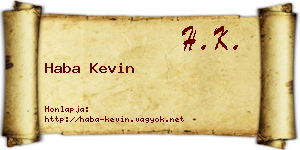 Haba Kevin névjegykártya